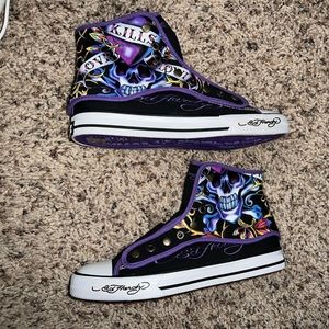 Purple Ed Hardy Hightop AND lowtop - NEW in box, perfect condition